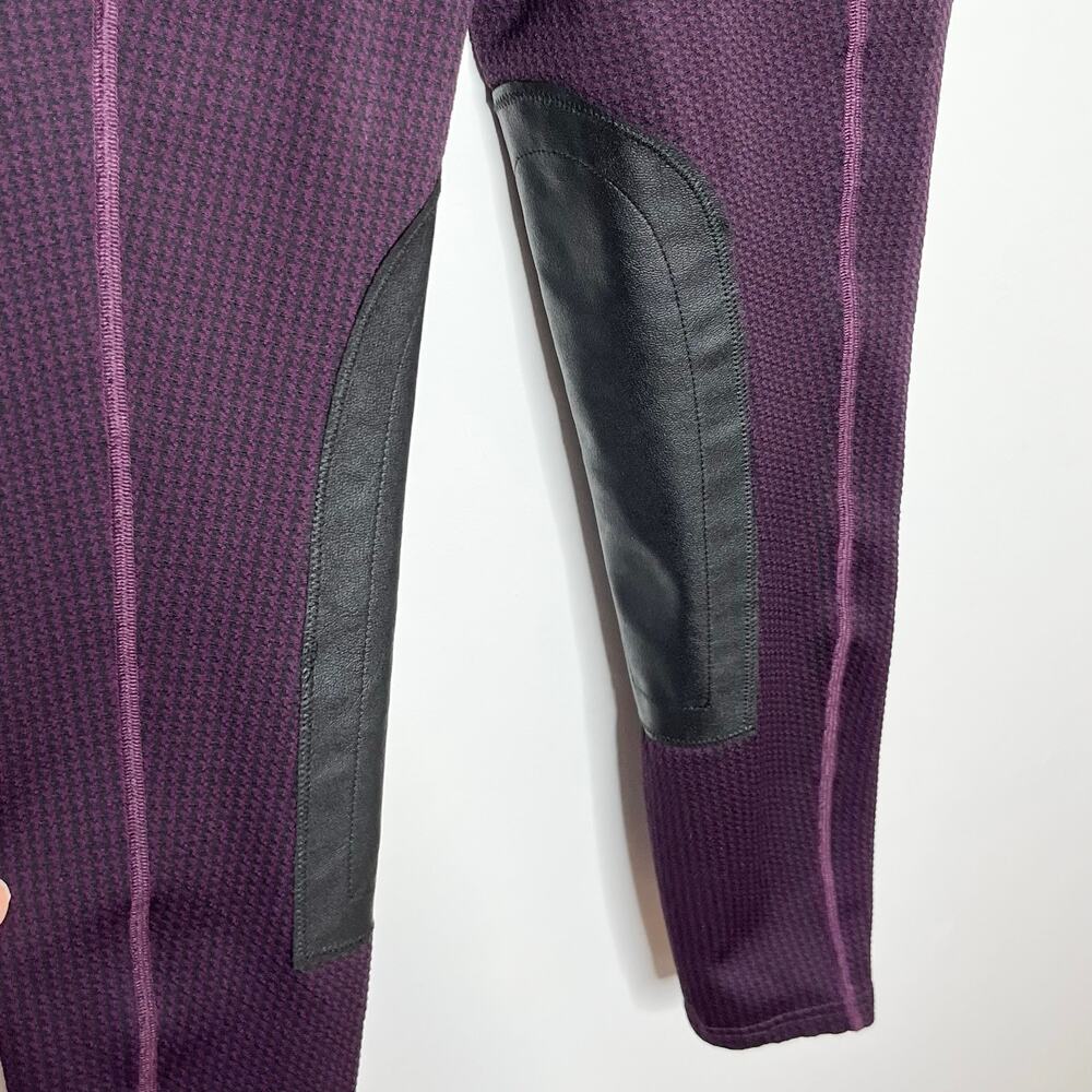Kerrits Womens Pull On Riding Tight Pants XS Purple Black Houndstooth Equestrian - Picture 8 of 10